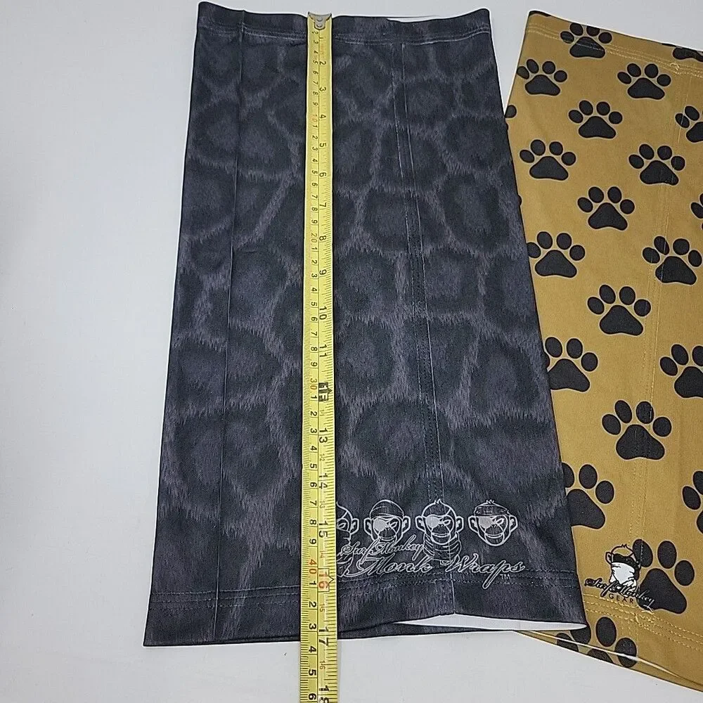 Surf monkey Gear Monk Wrap Neck Gaiter x2 Face Mask/ Bandana Paw Print One Size